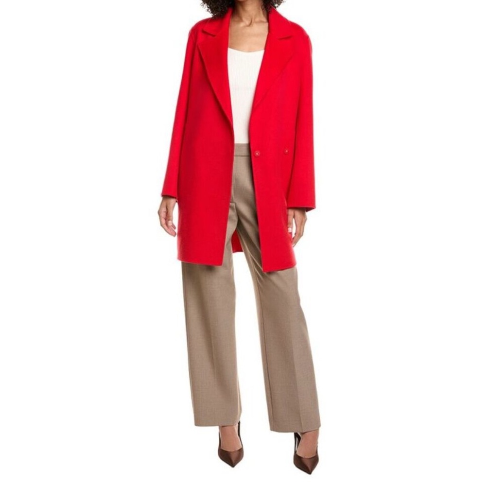 Theory Womens  Wool & Cashmere-Blend Boy Coat, Red